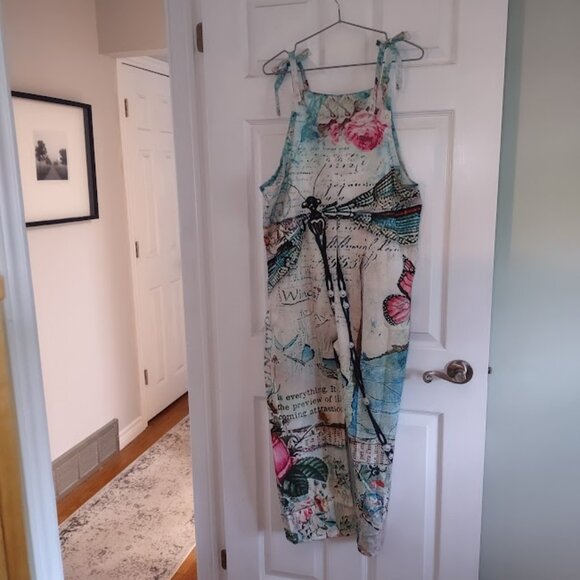 Dragonfly Print Straight Leg Coveralls - Picture 2 of 6